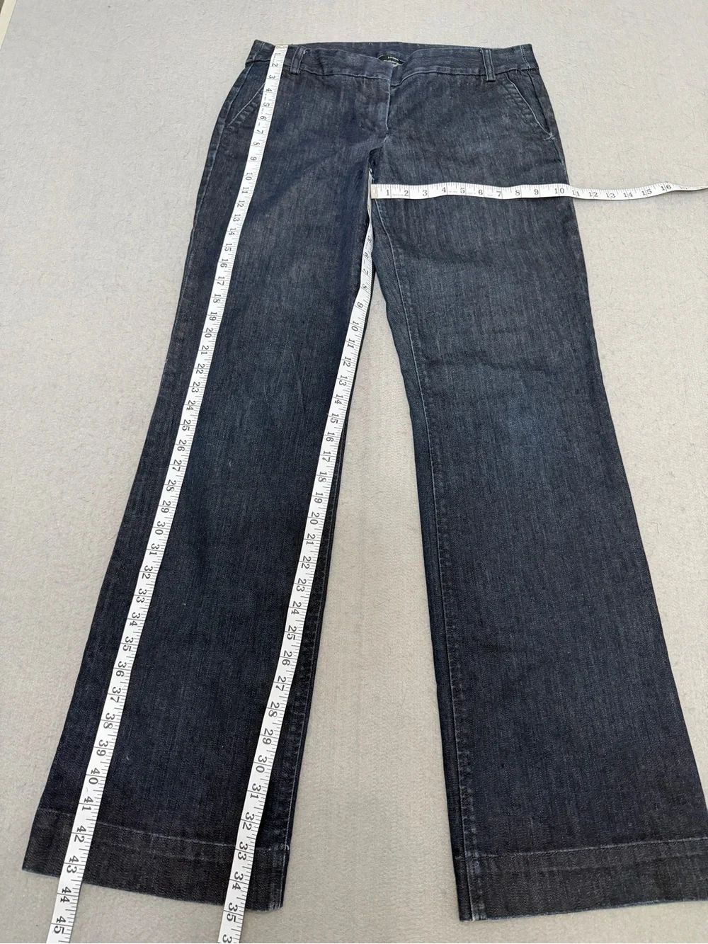 Women’s J Crew City Fit Dark Blue Wide Leg Jeans Size 10T